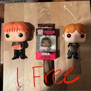 out of box funkos/keychain - one free with purchase of a pop